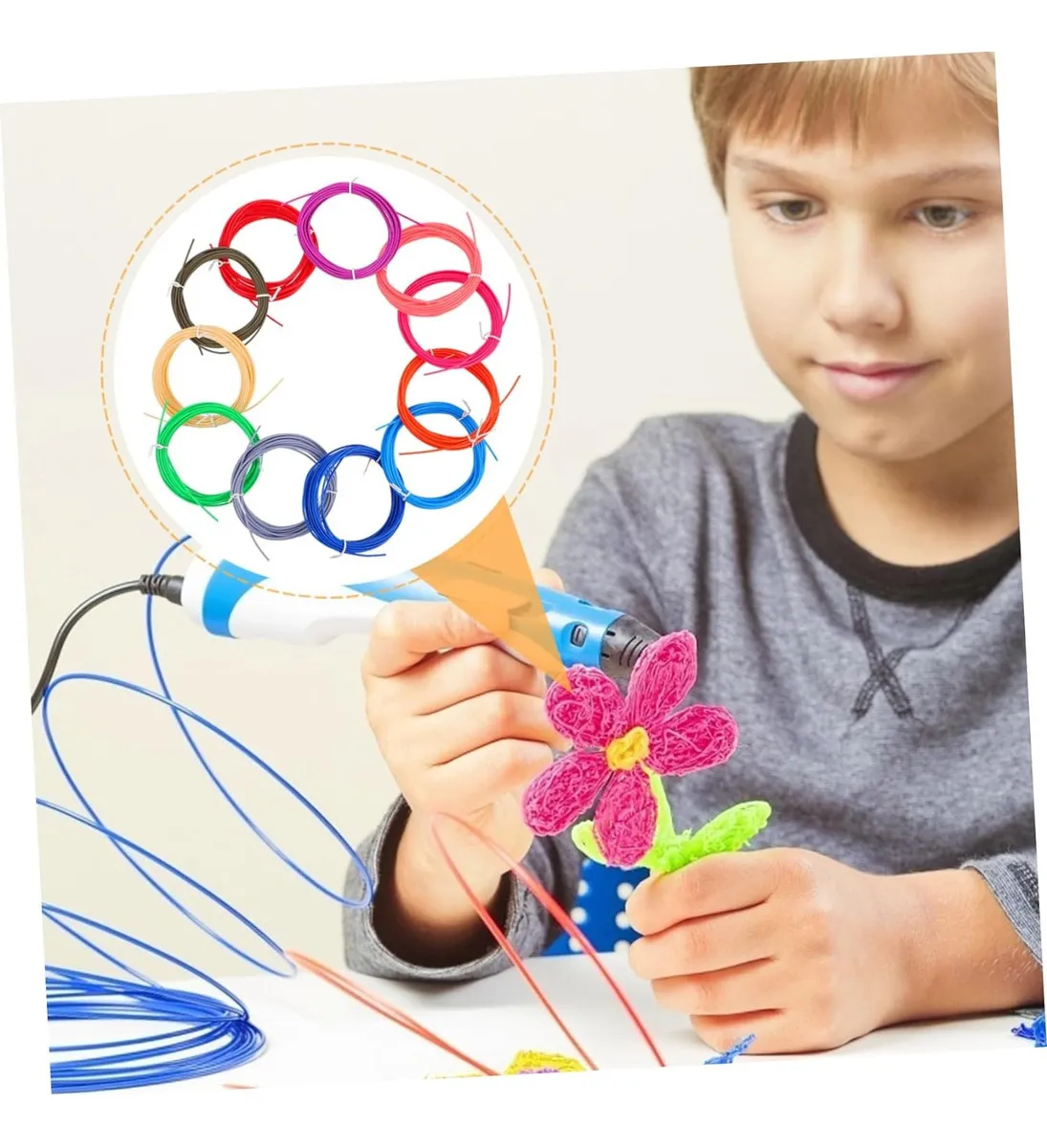 Lapiz 3D * ASTRONAUTAS ROSA * Pantalla Oled + Filamentos