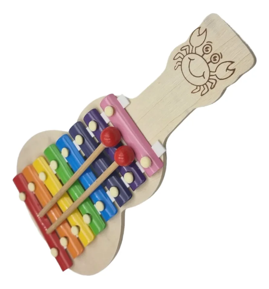 Xilofón De Madera Guitarra 33cm Musical Percusion Bebé