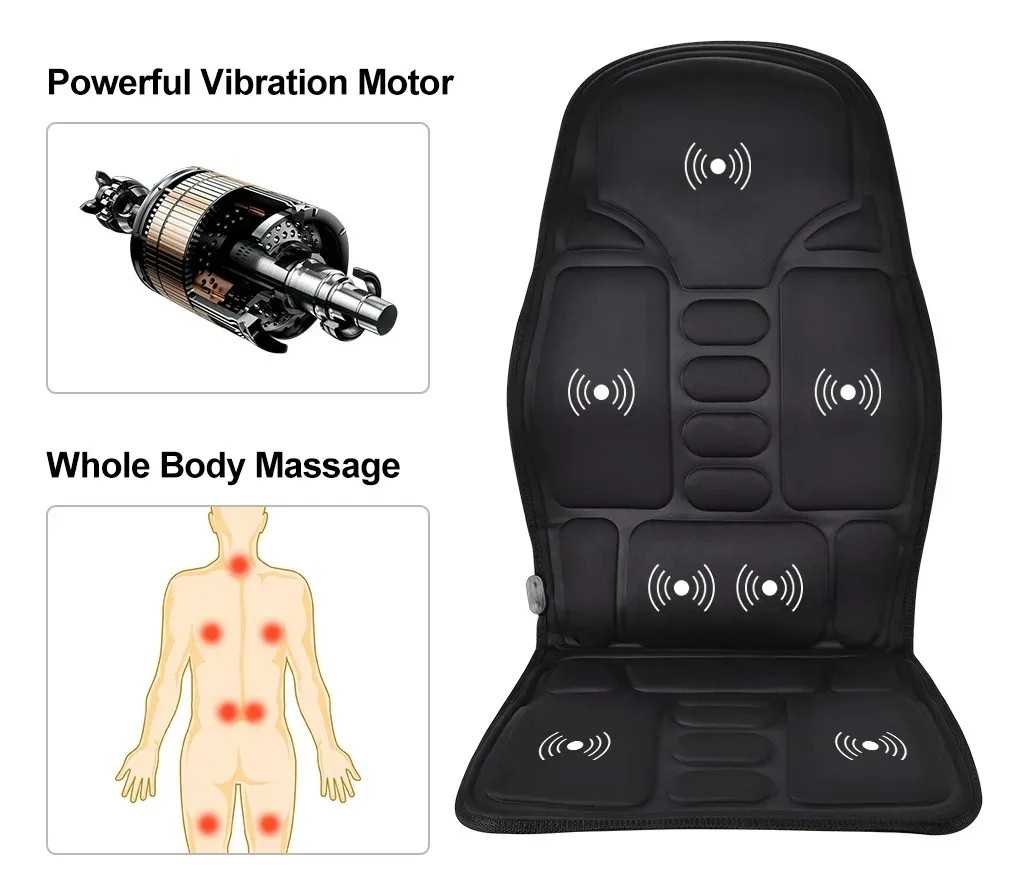 Maquina para Masajes de Espalda, Cuello y Piernas * Alivia Dolor y Fatiga Muscular * - Terapia de Calor (Para Sillón, Silla y Auto)