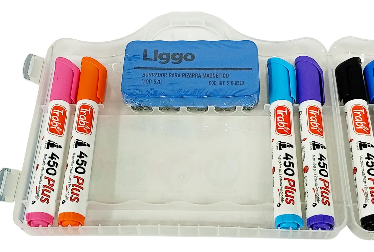 VALIJA SET DE PIZARRA TRABI (Kit completo Marcadores + Tintas + Borrador)