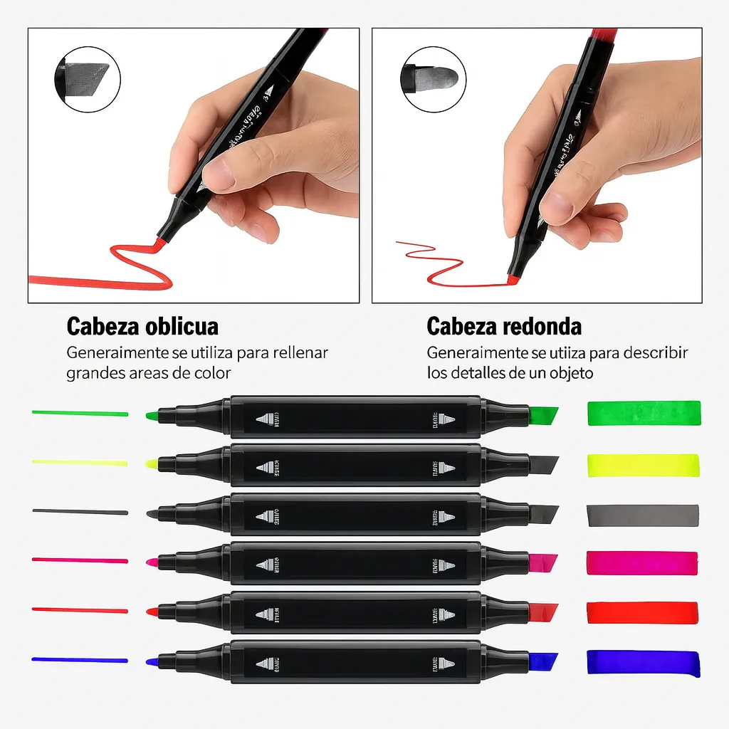 Kit de Marcadores de Artistica * Doble Punta x 12 Unidades en Blister * Premium Touch