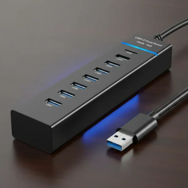 HUB USB LAMBOTECH * 7 Puertos * 3.0 (Zapatilla Prolongador USB)