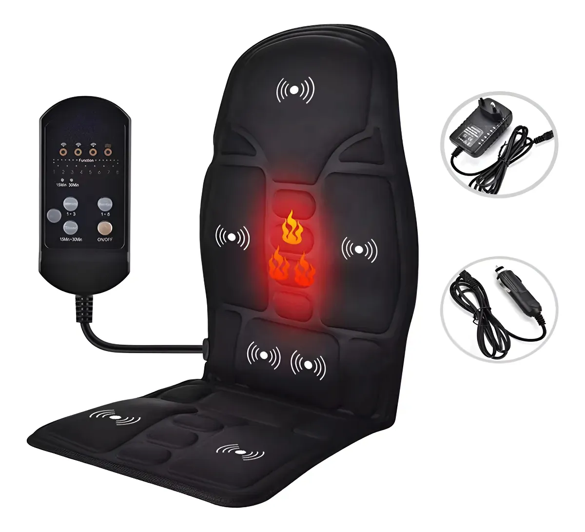 Maquina para Masajes de Espalda, Cuello y Piernas * Alivia Dolor y Fatiga Muscular * - Terapia de Calor (Para Sillón, Silla y Auto)