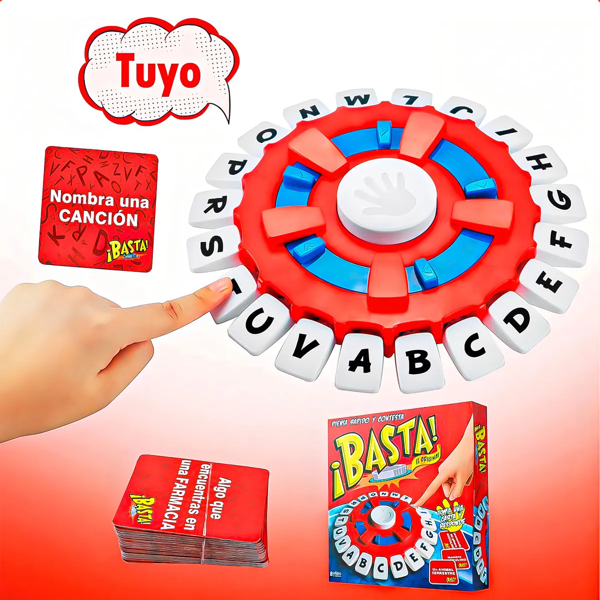 Juego de Mesa ¡BASTA! en Español para 2 a 6 Jugadores con Temporizador y Tablero
