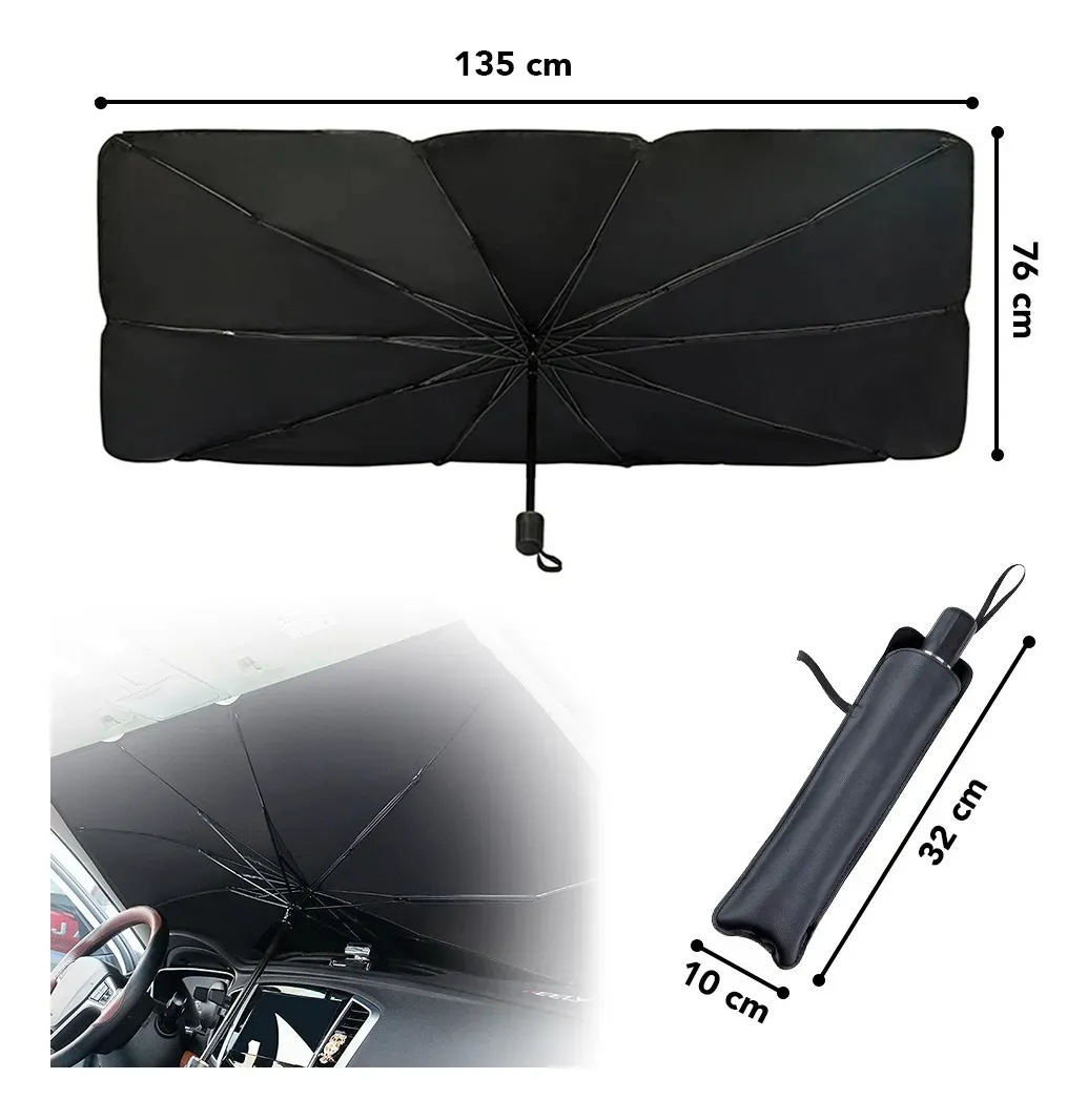 Parasol Plegable P/ Parabrisas Auto Refractario Protector c/ Funda