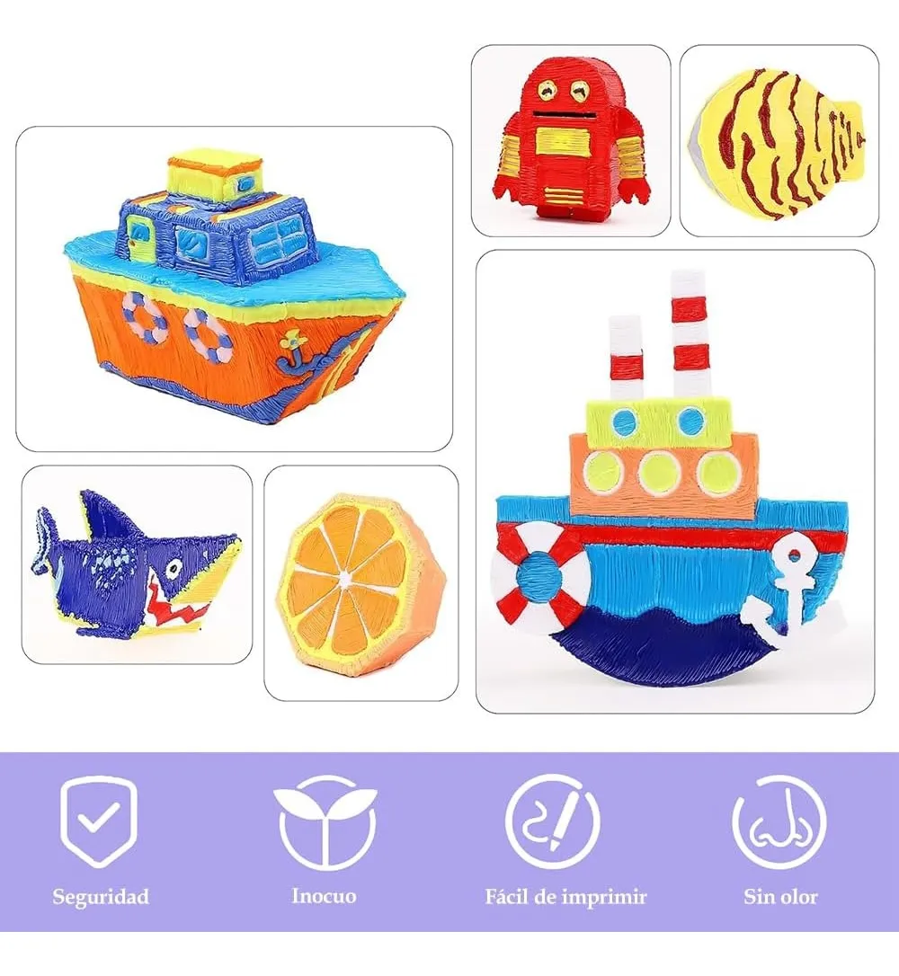 Repuestos Filamentos Pla Mix Colores 50 Mts Pack 1.75mm - Para Lápiz 3D - Color Mix 50mts