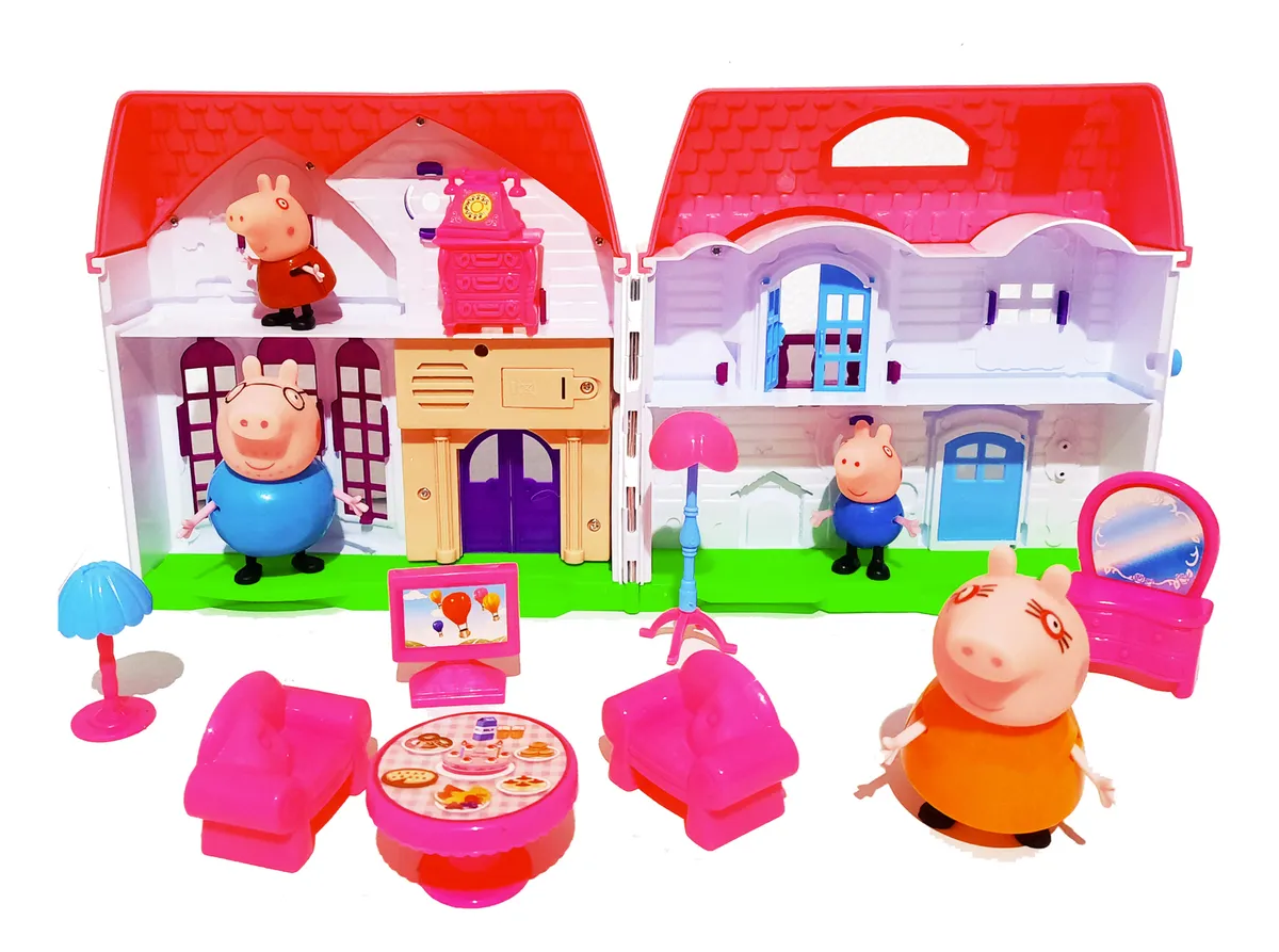 CASITA DE PEPPA SWEET HOUSE PIG - CASITA + FAMILIA COMPLETA + MUEBLES