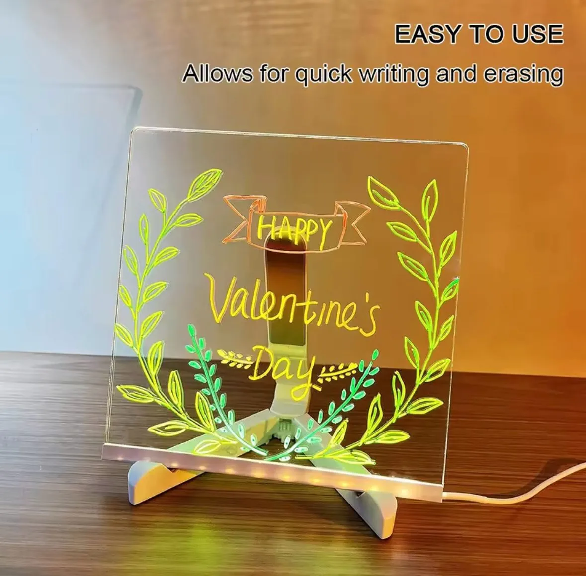 Pizarra Luminosa Mágica 15x15 Cm Acriilic0 + 7 Marcadores