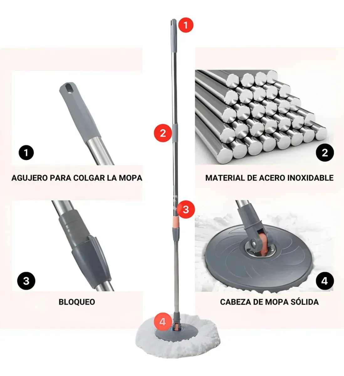 MOPA * 360 GRADOS * DOBLE BALDE CENTRIFUGADOR AUTOMATICO - + REPUESTO