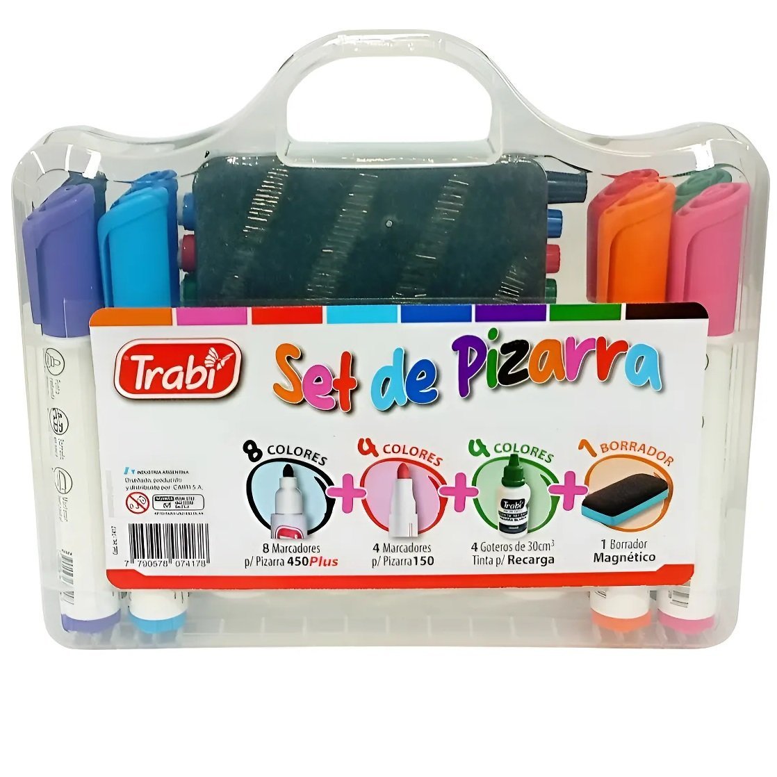 VALIJA SET DE PIZARRA TRABI (Kit completo Marcadores + Tintas + Borrador)