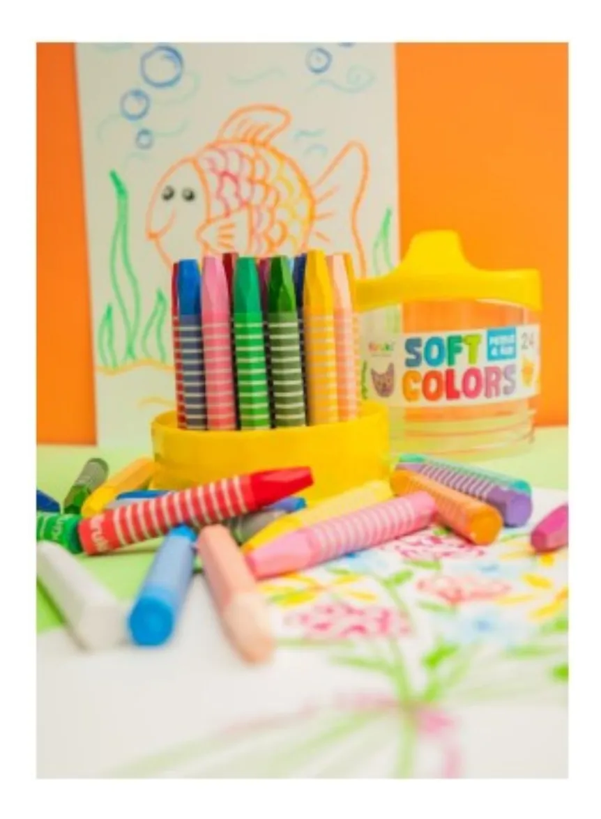 Pasteles al Oleo - Kiruki x 24 colores - Hexagonales (Super Cremosos) Jumbo