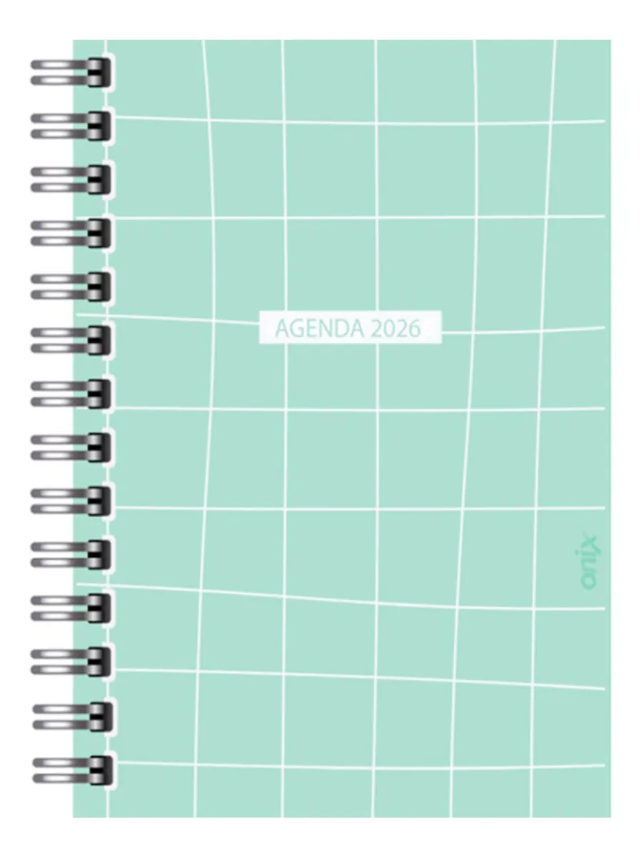 Agendas 2026 " CUADRILLÉ ONIX " -Diaria- 16x22 A5 TAMAÑO MEDIANO PREMIUM