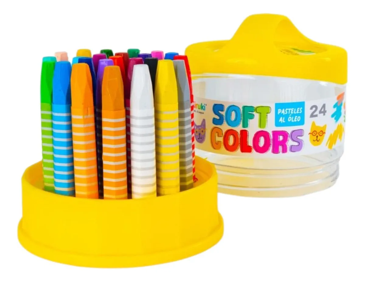 Pasteles al Oleo - Kiruki x 24 colores - Hexagonales (Super Cremosos) Jumbo