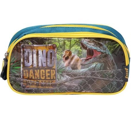 CARTUCHERAS *Dinosaurios Verde* LSyD GRANDE 2 CIERRES