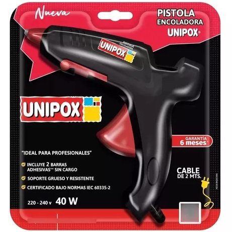 Pistola Encoladora " UNIPOX " Grande 40 W Con Pico Aislado + 2 BARRAS GRATIS! ! - EXCELENTE CALIDAD - CON 2 METROS DE KBLE (6 MESES DE GARANTIA)
