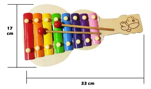 Xilofón De Madera Guitarra 33cm Musical Percusion Bebé