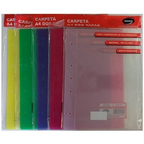 Tapa de Carpeta Universitaria A4 LISAS " TRASLUCIDAS " (TRANSPARENTES)