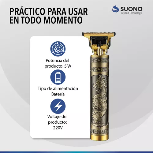 MAQUINA CORTA PELO * T9 VINTAGE * PROFESIONAL TIME PATILLERA (Recargable)