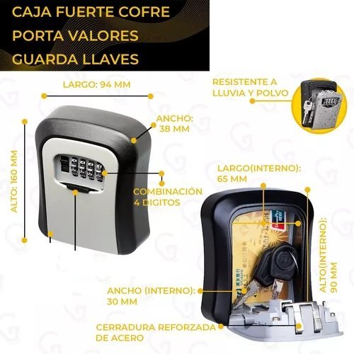 Caja de Seguridad * Guarda Llaves con Combinación * Mini - Dólares - Llaves - Tarjetas