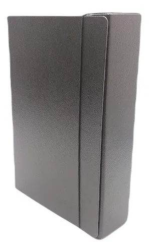CAJA CON SOLAPAS // 8 CM FIBRA NEGRA // C/ELASTICO **