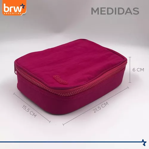 CARTUCHERAS 100 Lápices BRW ** FUCSIA **  1 Cierre c/ Divisiones Internas - PREMIUM Reforzada