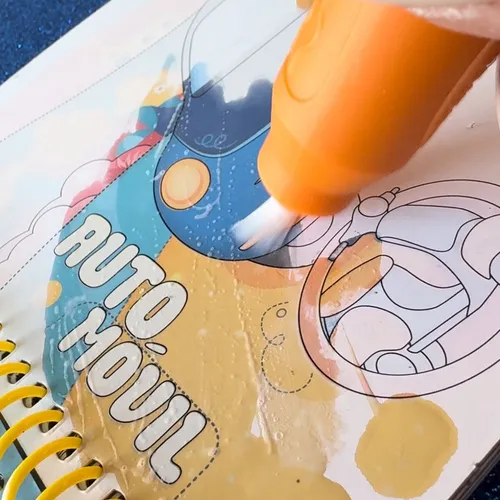LIBRITOS PARA COLOREAR "TRANSPORTES" CON PINCEL DE AGUA MAGICO RECARGABLE