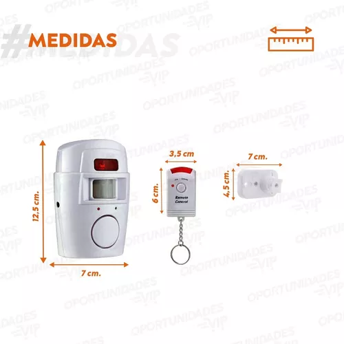 Alarma Domiciliaria Inalámbrica con Sensor de Movimiento y Sirena + 2 Controles