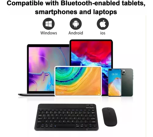 Combo NOGA Mini Inalámbrico * NEGRO * RECARGABLE (Teclado Recargable+ Mouse) Pc Notebook Celular Tablet
