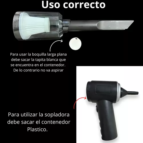 Aspiradoras Portátiles 3 en 1 (Aspirador + Soplador + Inflador) Recargable