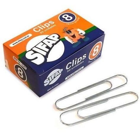Clips Sifap Metalicos N° 8 (78mm) Cajita x 50 unidades
