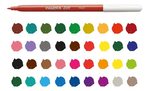 Mega Caaja Marcadores Fibras CARIOCA JOY x 50 -Made In Italy- Caaja regalo