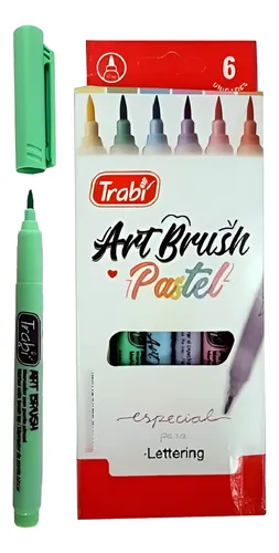 Marcadores ART BRUSH // Pastel x 6 // Trabi Punta Pincel (FINITOS)