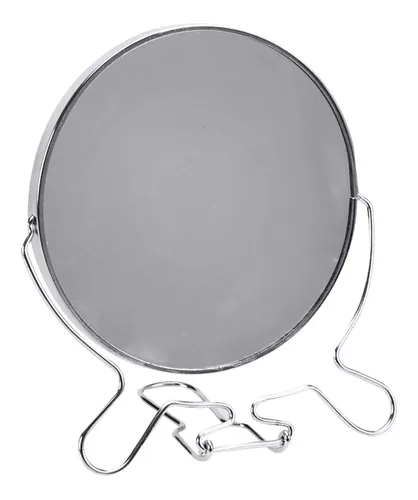 Espejo Redondo Con Aumento Doble Faz Maquillaje 6 Pulgadas Metálico