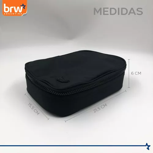 CARTUCHERAS 100 Lápices BRW ** NEGRA **  1 Cierre c/ Divisiones Internas - PREMIUM Reforzada