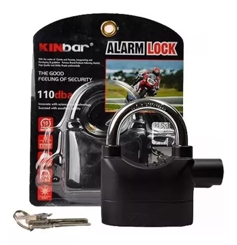 Candado Reforzado *con Alarma* Antirrobo 70 MM (3 llaves)