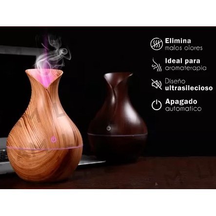 Humidificador * Madera * C/ Luz Led (Marrón Claro)