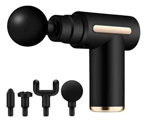 Pistolas para Masajes - MASSAGE GUN - 4 Cabezales Intercambiables * Muscular / Cuerpo / Facial * Recargable