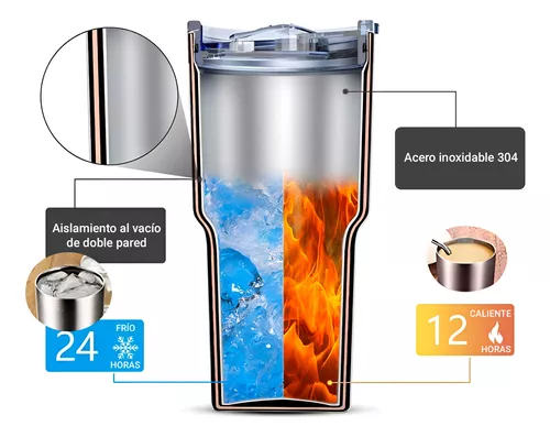 VASO TERMICO  * STANLEY GRANDE 900 ML * DOBLE SISTEMA TOMÁ DIRECTO O POR PICO (ALTO) - ACERO INOXIDABLE (DOBLE CAPA) IRROMPIBLE -CIERRE HERMETICO ANTIVUELCO-