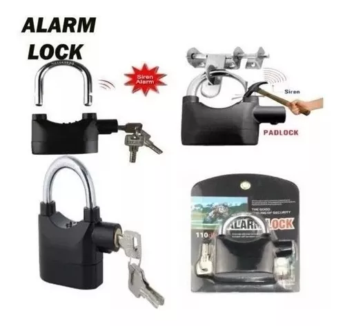 Candado Reforzado *con Alarma* Antirrobo 70 MM (3 llaves)