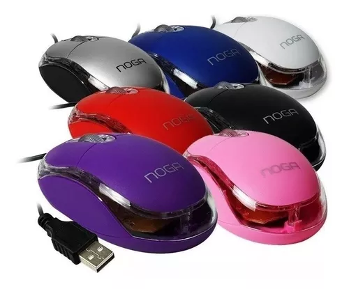 Mouse Luminoso Noga * Rosa Pastel * (Con Kble USB)