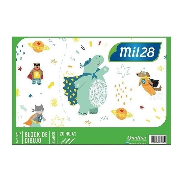 BLOCK DE DIBUJO "Mil28 / Gloria / El Camino” NUMERO 5 BLANCO ( 20 HOJAS)