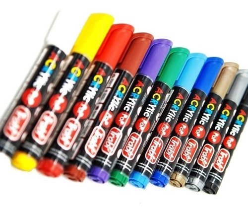 MARCADOR DE ACRILICO TRABI " PLATEADO " ACRYLIC POP PUNTAS INTERCAMBIABLES