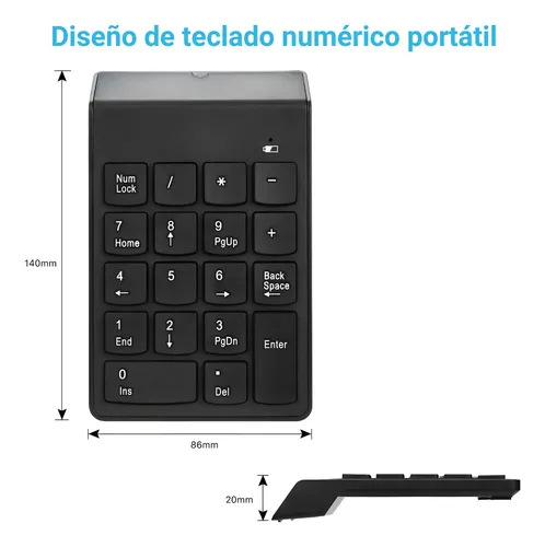 Teclado * Numerico INALAMBRICO * Negro Notebook USB Keypad