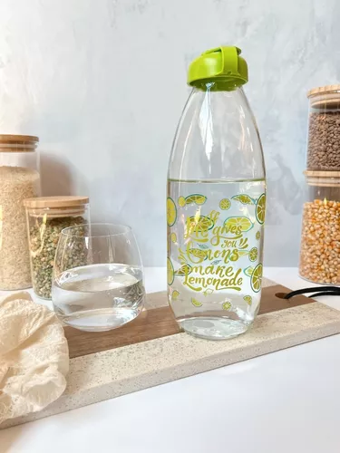 BOTELLAS DE VIDRIO 1 LITRO * VERDE MZA * C/ TAPA PLASTICA