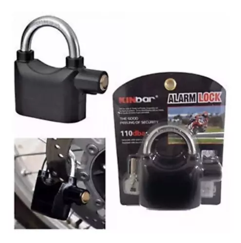 Candado Reforzado *con Alarma* Antirrobo 70 MM (3 llaves)