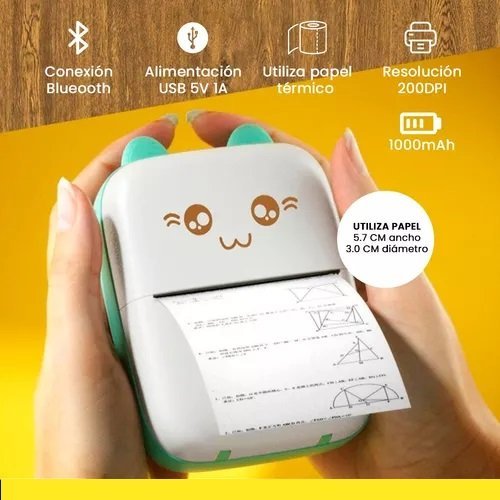 MINI IMPRESORA TERMICA * GATITO KAWAII * PORTATIL BLUETOOTH