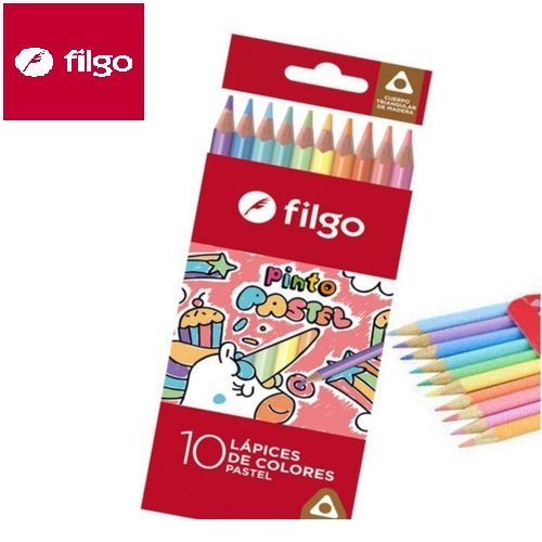 Lapices Filgo Pastel x 10 colores
