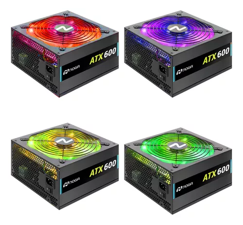 Fuente Alimentación * NOGA ATX 600 * Para Pc 600w 220v Leds RGB