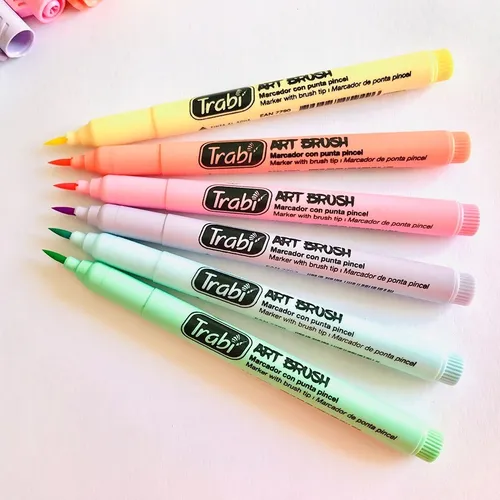 Marcadores ART BRUSH // Pastel x 6 // Trabi Punta Pincel (FINITOS)
