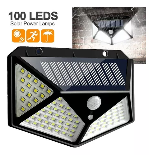 Lampara Exterior * Con Sensor de Movimiento * Carga Solar (100 LED) BK-100 * Resiste la intemperie *